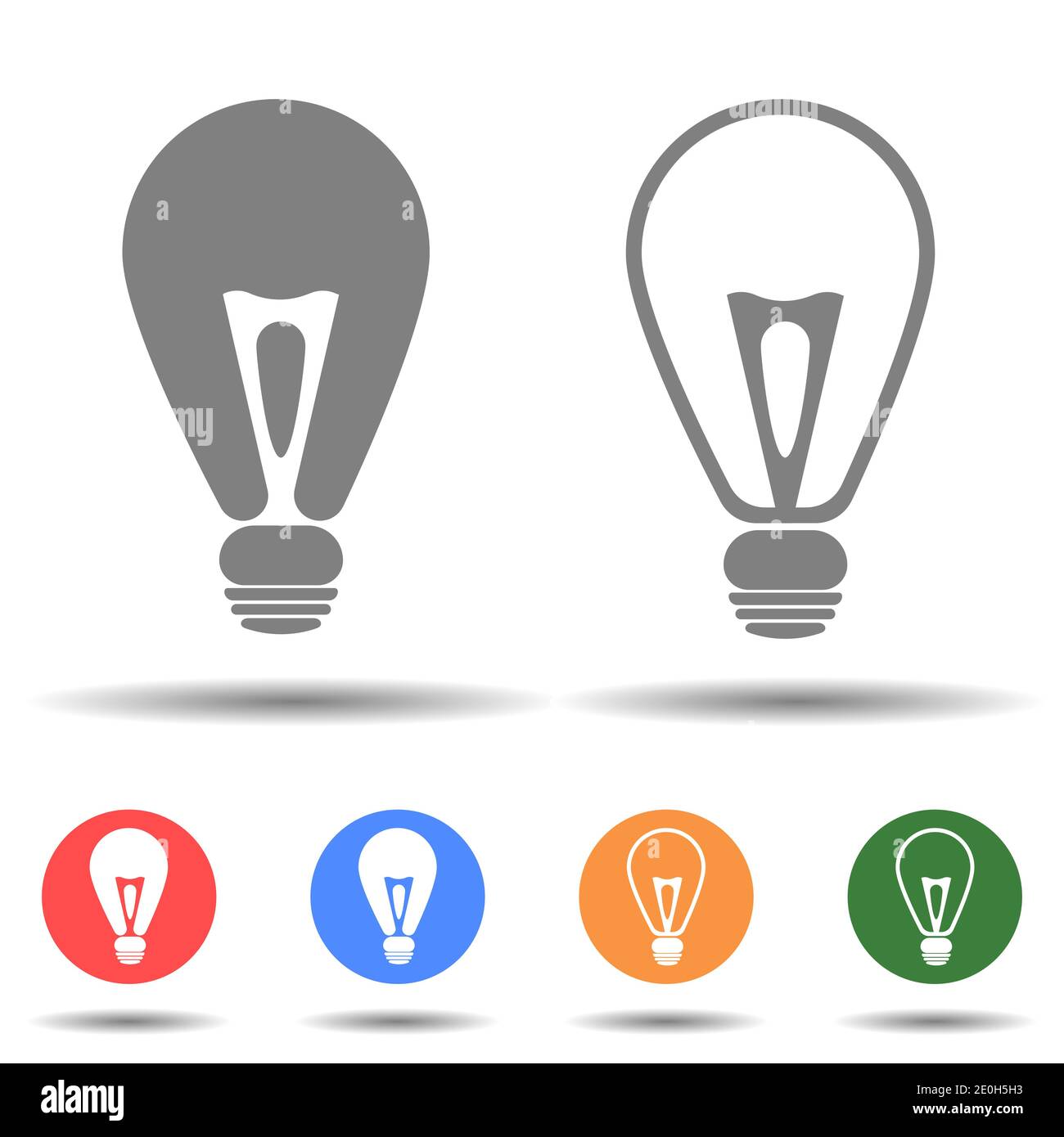 Light bulb, lamp line and filled icon vector Stock Vector
