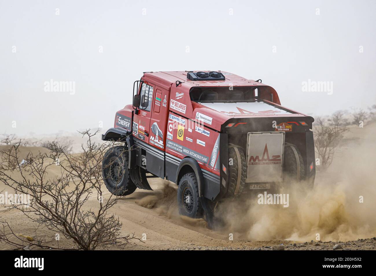 #505 Vishneuski Aliaksei (blr), Novikau Maksim (blr), Sachuk Siarhei (blr), Maz, Maz-Sportauto, Camion, Truck, action during the shakedown of the Dakar 2021 in Jeddah, Saudi Arabia on December 31, 2021 - Photo Florent Gooden / DPPI / LM Stock Photo