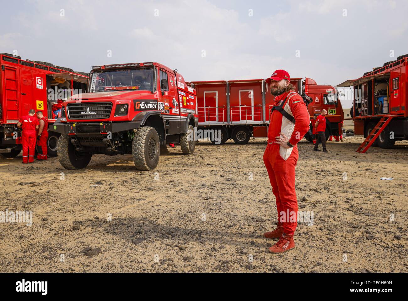 Maz, Maz-Sportauto, Camion, Truck, ambiance during the shakedown of the Dakar 2021 in Jeddah, Saudi Arabia on December 31, 202 / LM Stock Photo