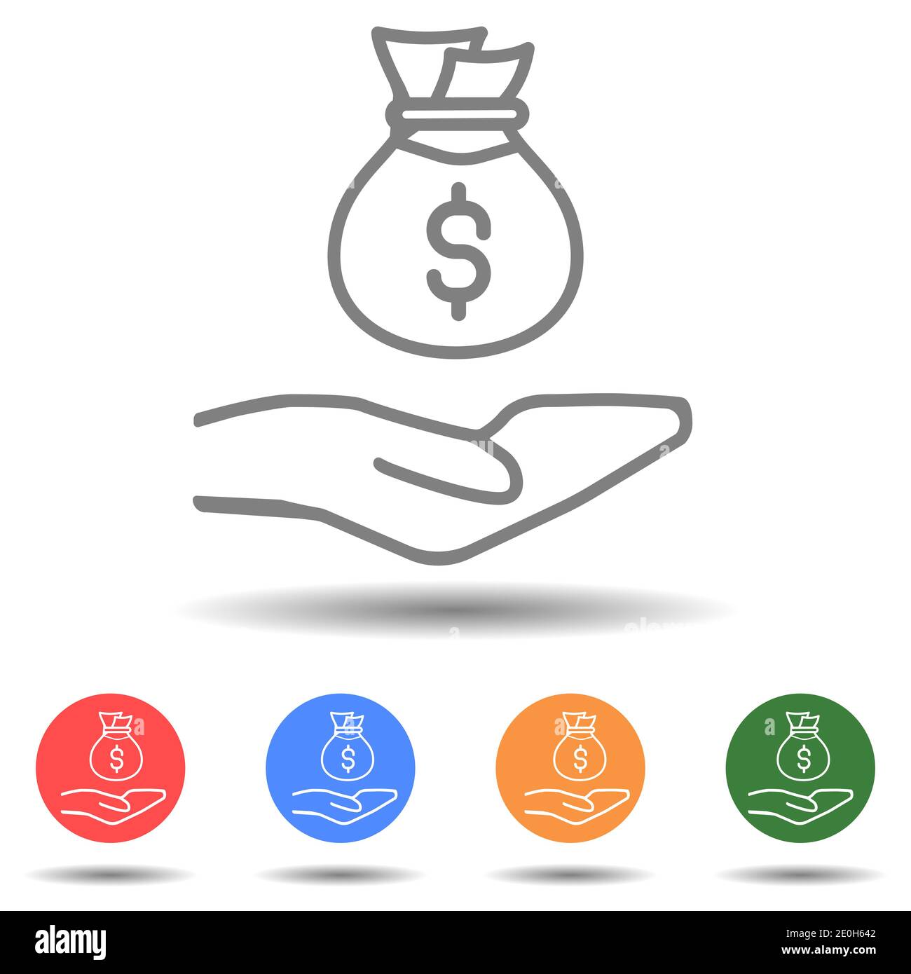 Hand with money bag, saving concept Stock Vector Image & Art - Alamy