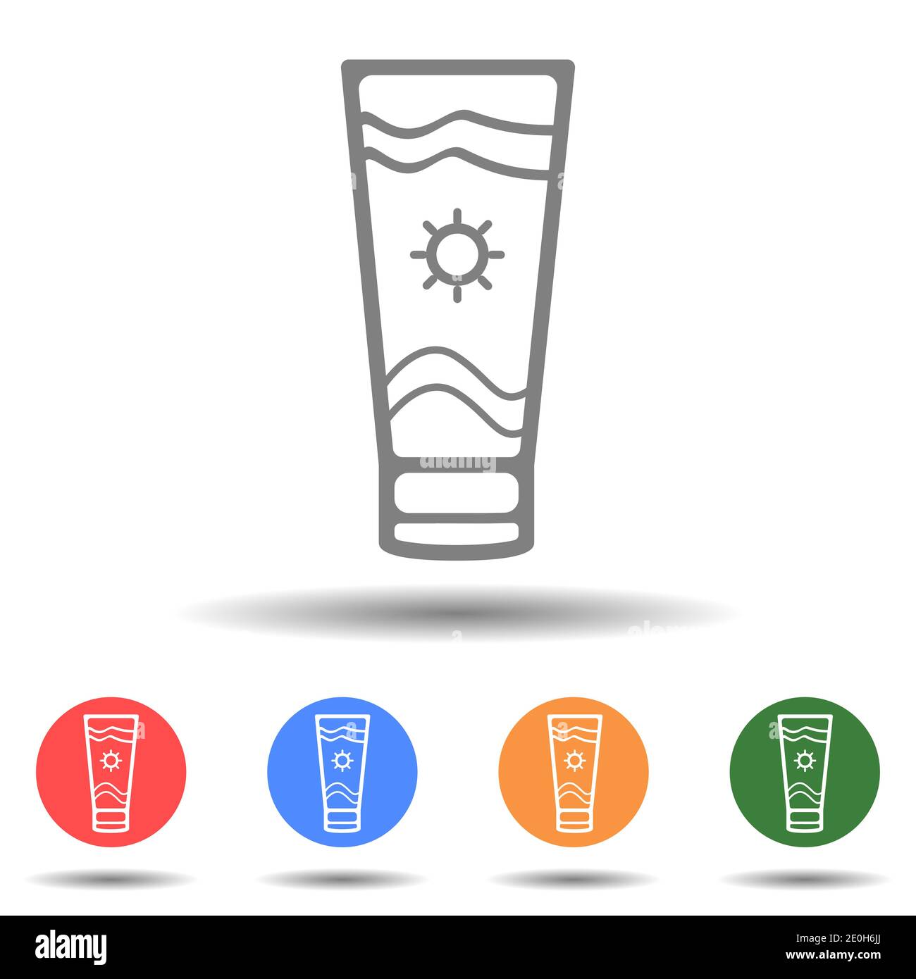 Sun cream bottle vector icon Stock Vector