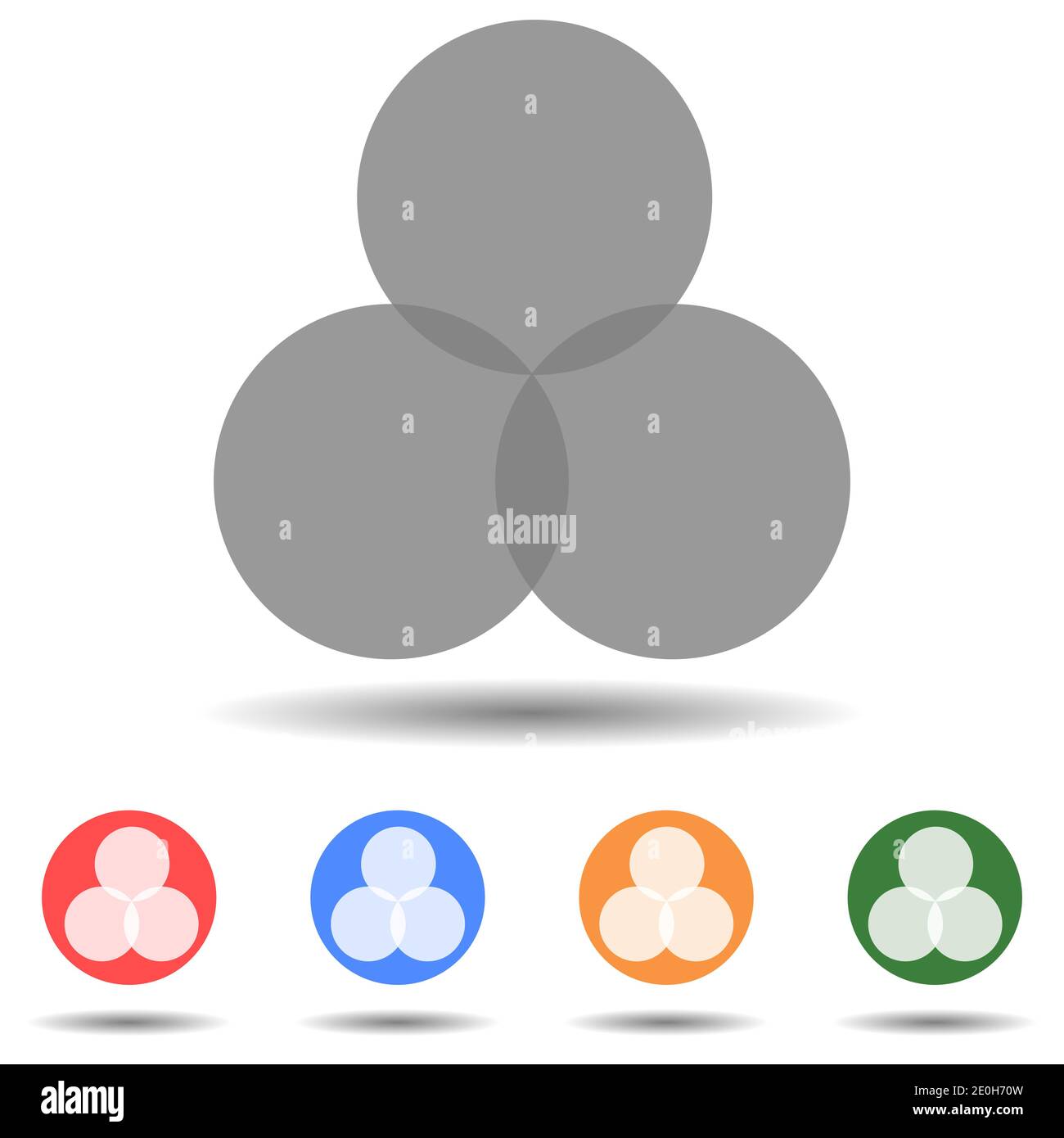 Three overlapping circles, simple business concept logo Stock Vector