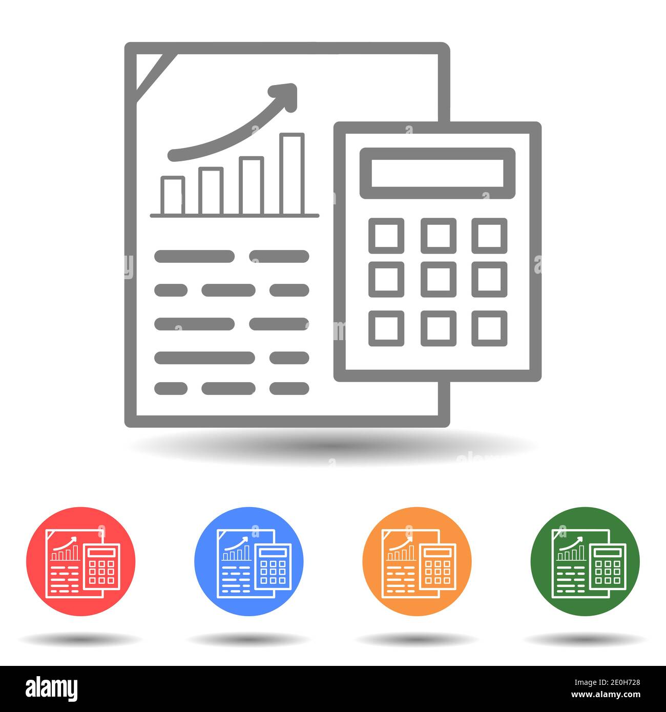 Budget planning document with calculator Stock Vector
