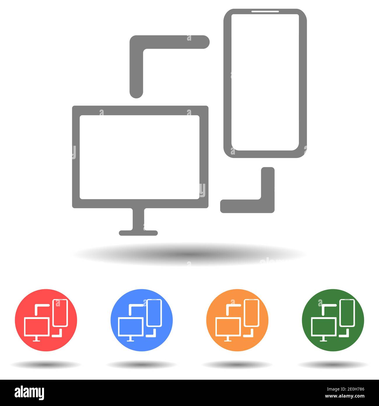 Synchronization PC mobile phone transfer vector icon Stock Vector