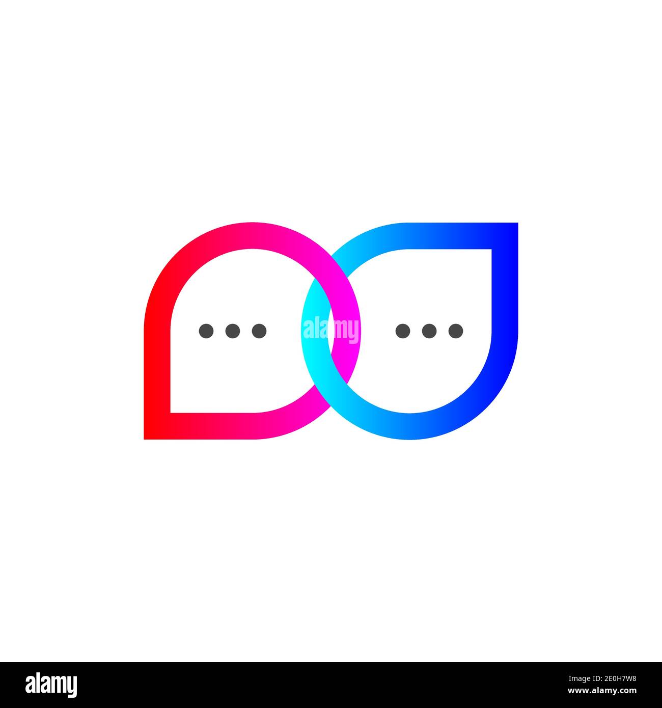 Chat icon with two comment bubbles. Communication, conversation logo. Support sign. Vector illustration Stock Vector
