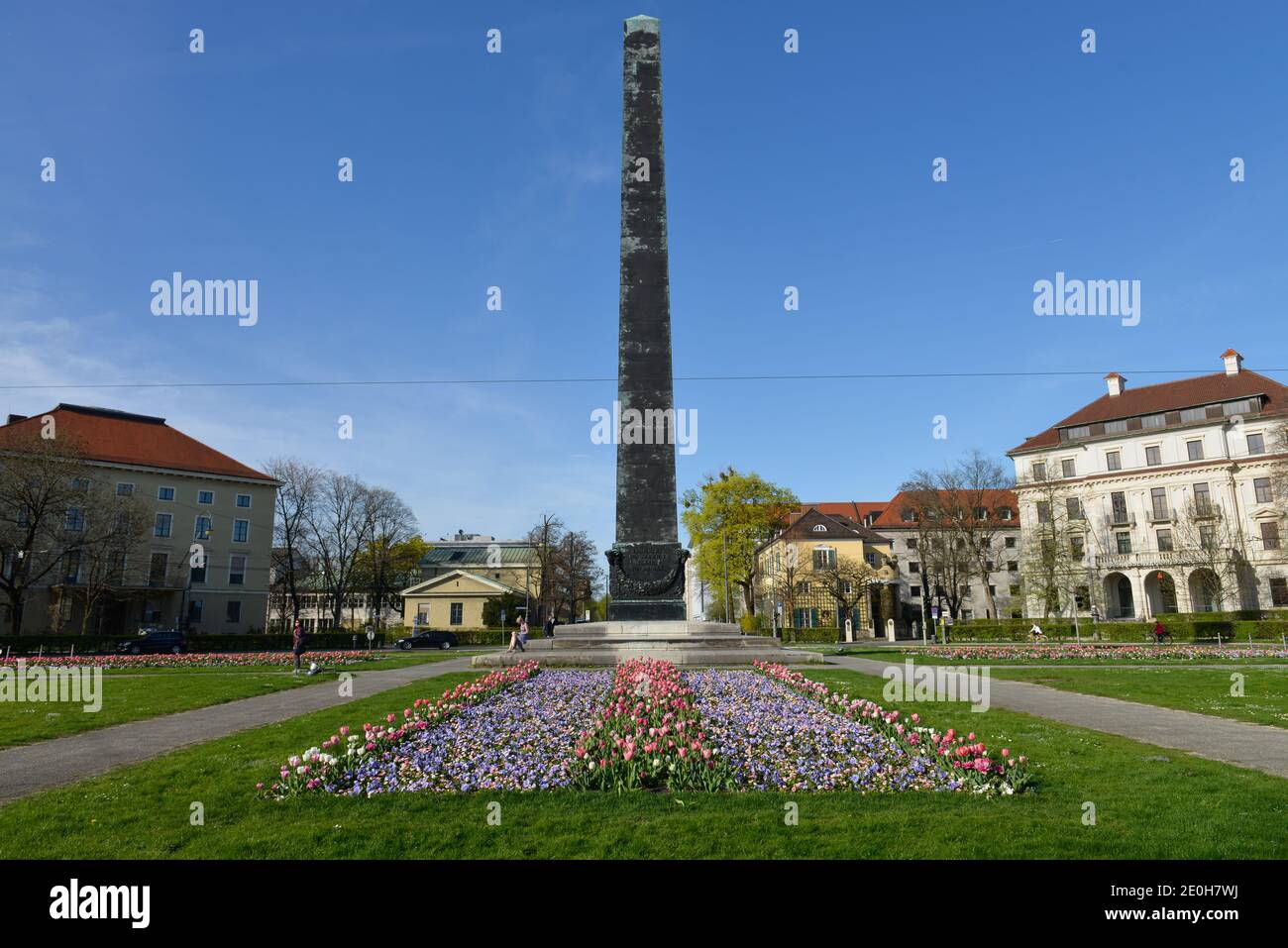 Obelisk, Karolinenplatz, Muenchen, Bayern, Deutschland Stock Photo