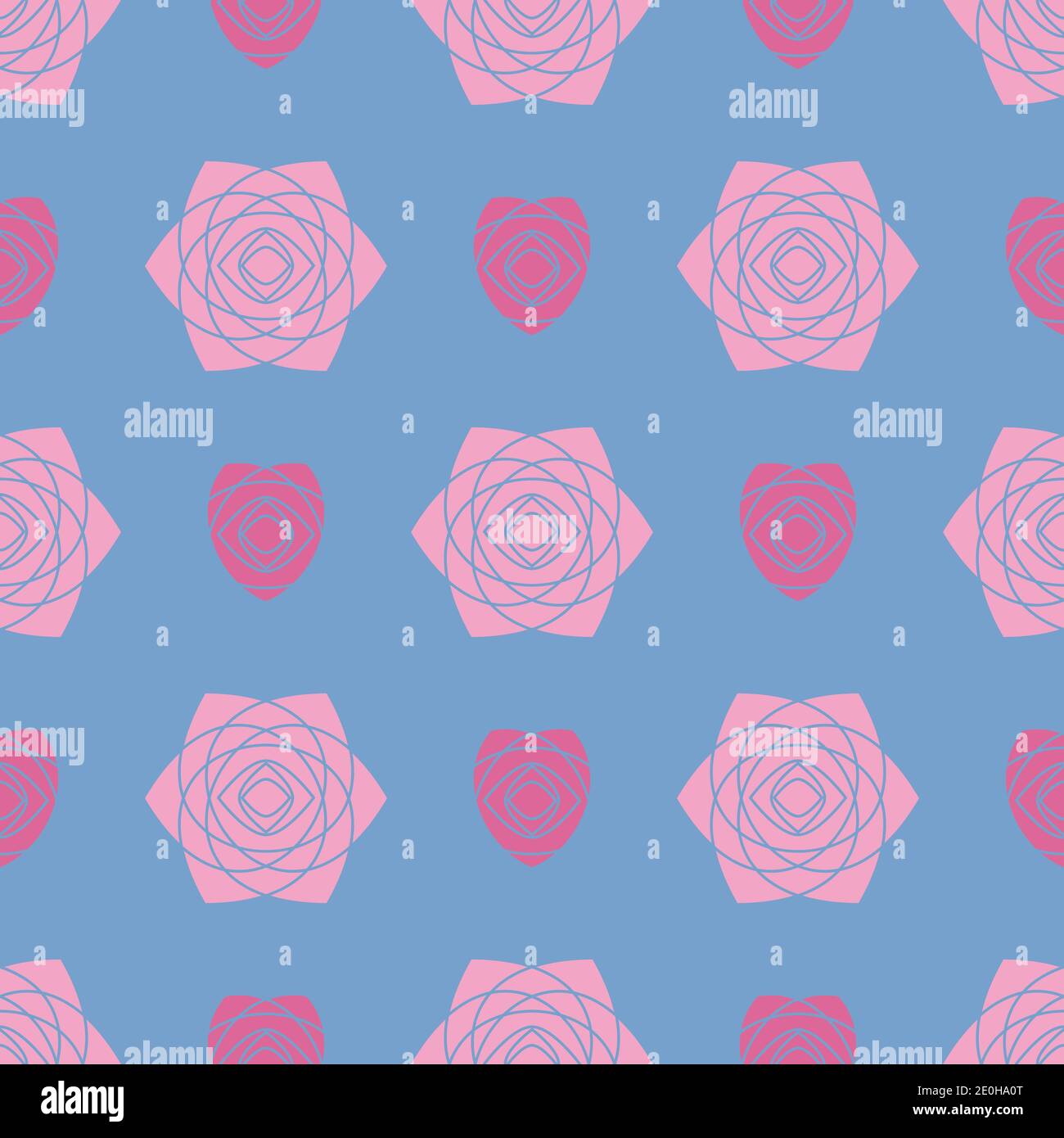 Seamless pattern background with roses and hearts, colorful illustration. Valentines Day holidays typography. Vector EPS10. Stock Vector