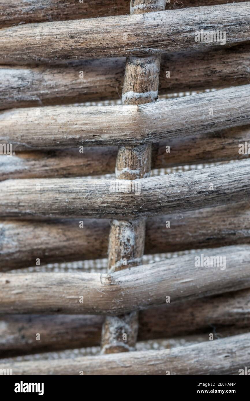 Wicker basket made of willows for background Stock Photo