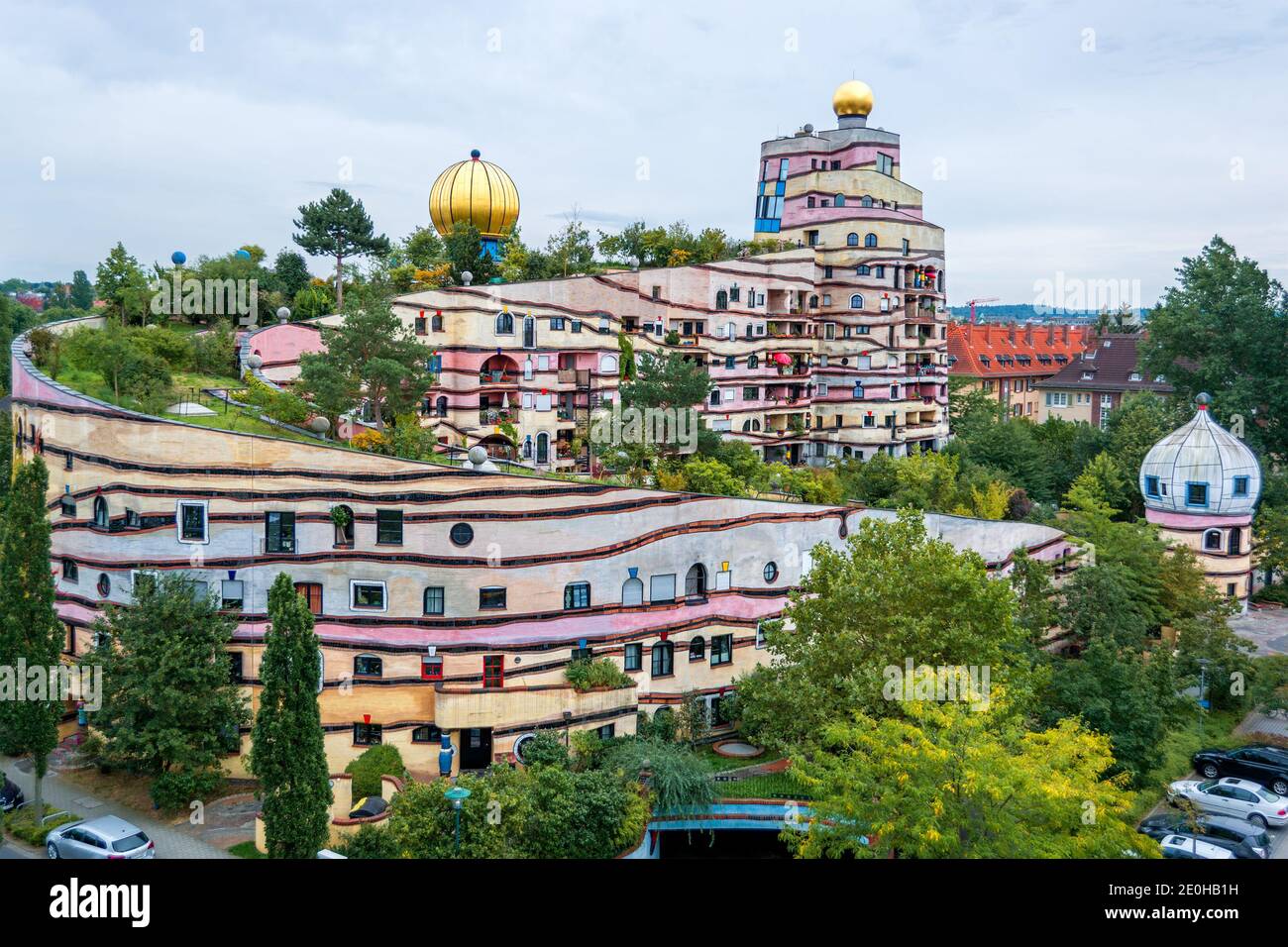 The Building Waldspirale by the Architect Hundertwasser in Darmstadt (Germany) Stock Photo
