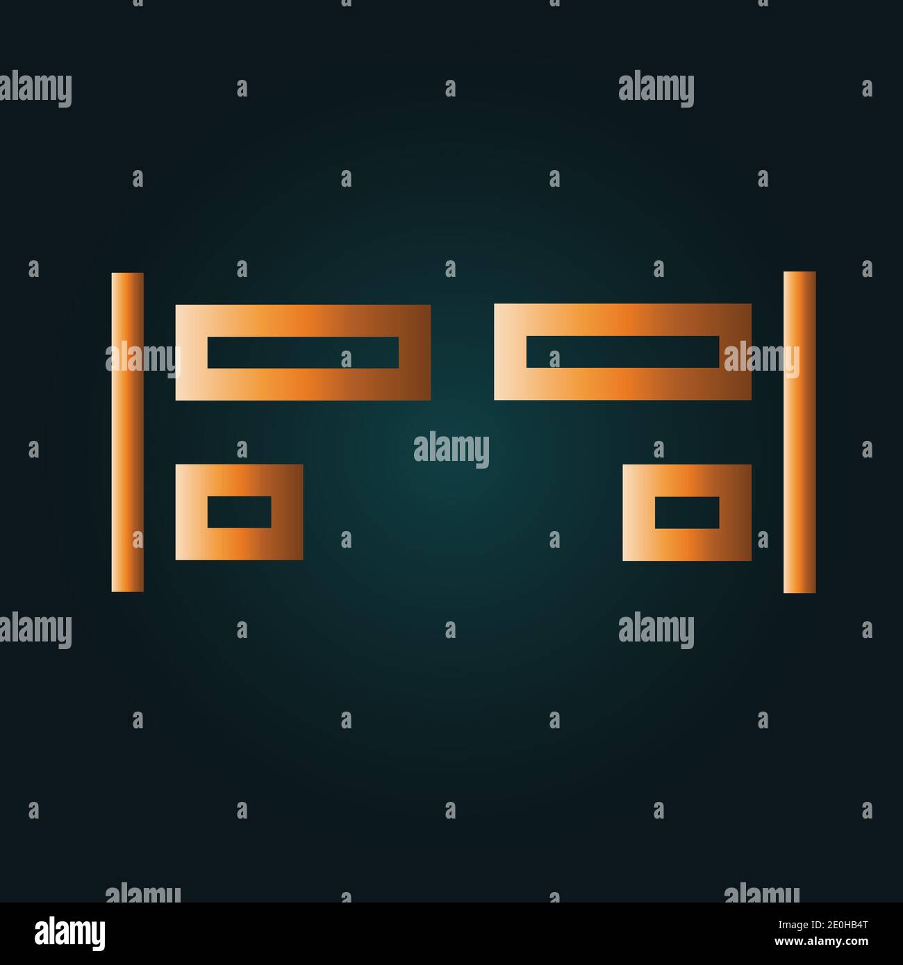 Editing tools alignment. Gradient gold concept with dark background Stock Vector