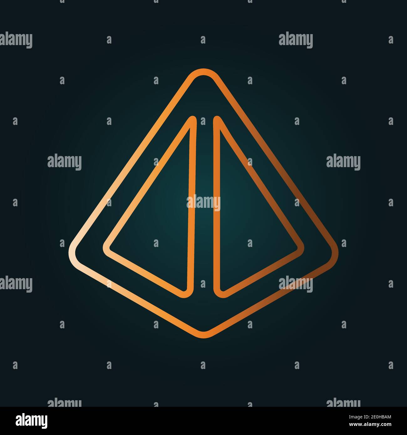 Gold abstract triangle shape vector with dark background Stock Vector
