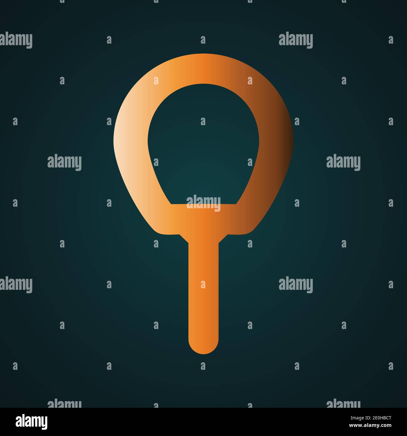 Balloon icon vector logo. Gradient gold concept with dark background Stock Vector