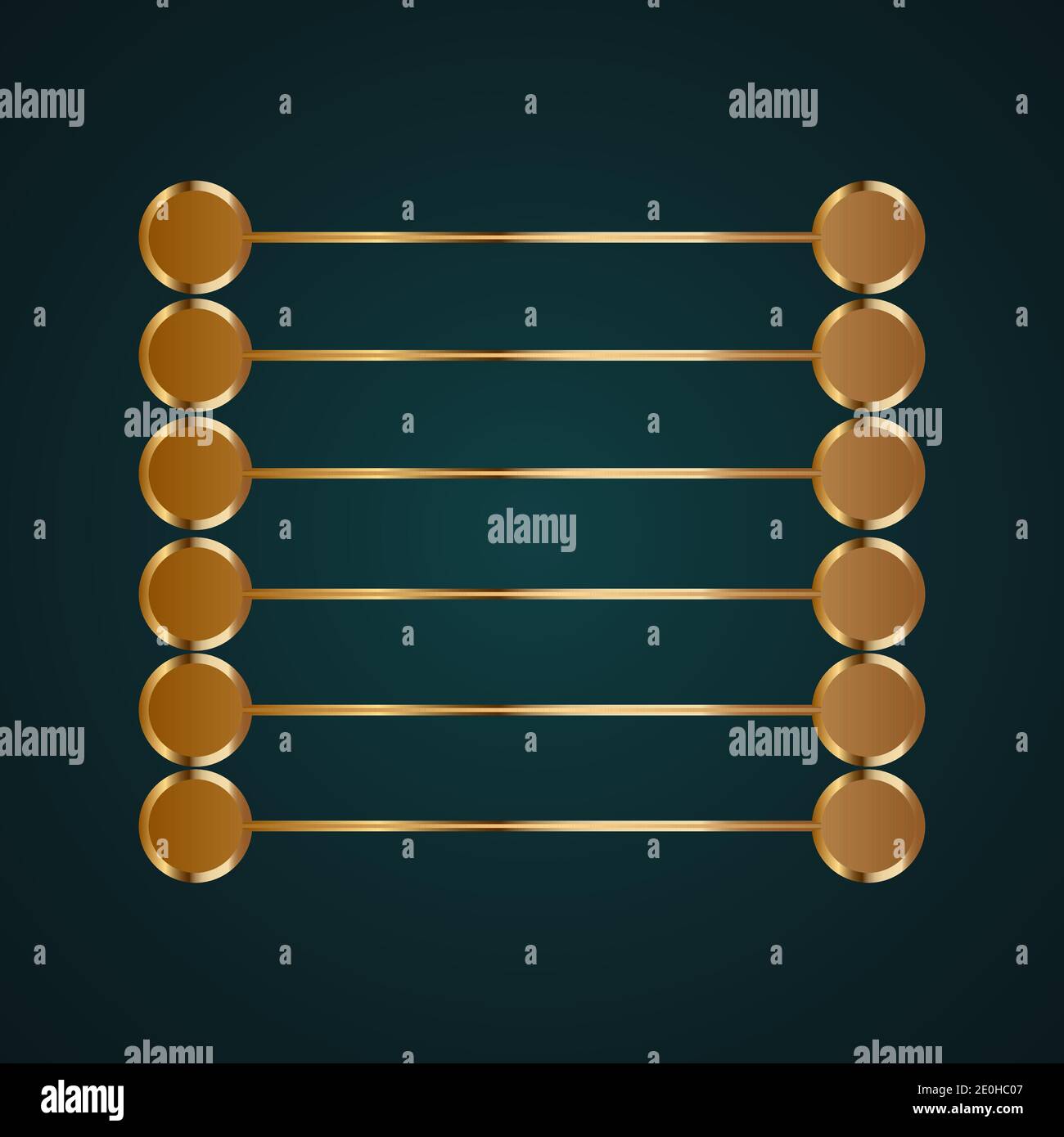 Abstract dots with connection vector. Gradient gold metal with dark background Stock Vector