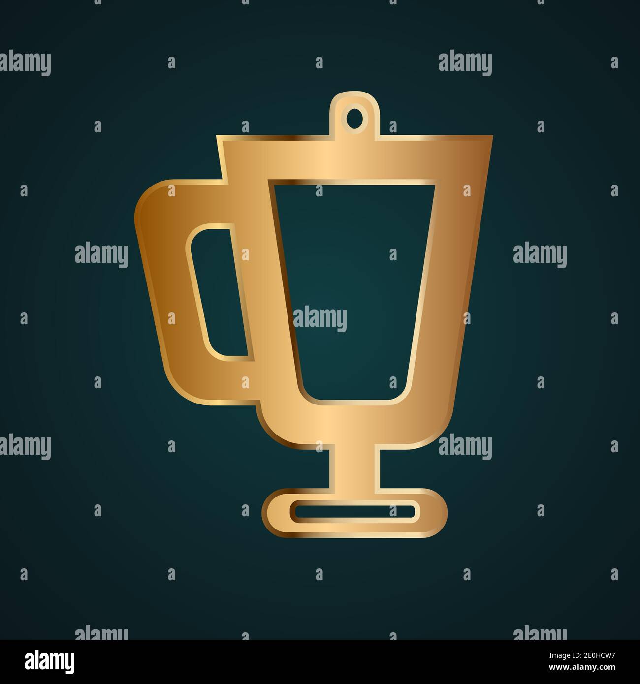 Blender icon vector logo. Gradient gold metal with dark background Stock Vector