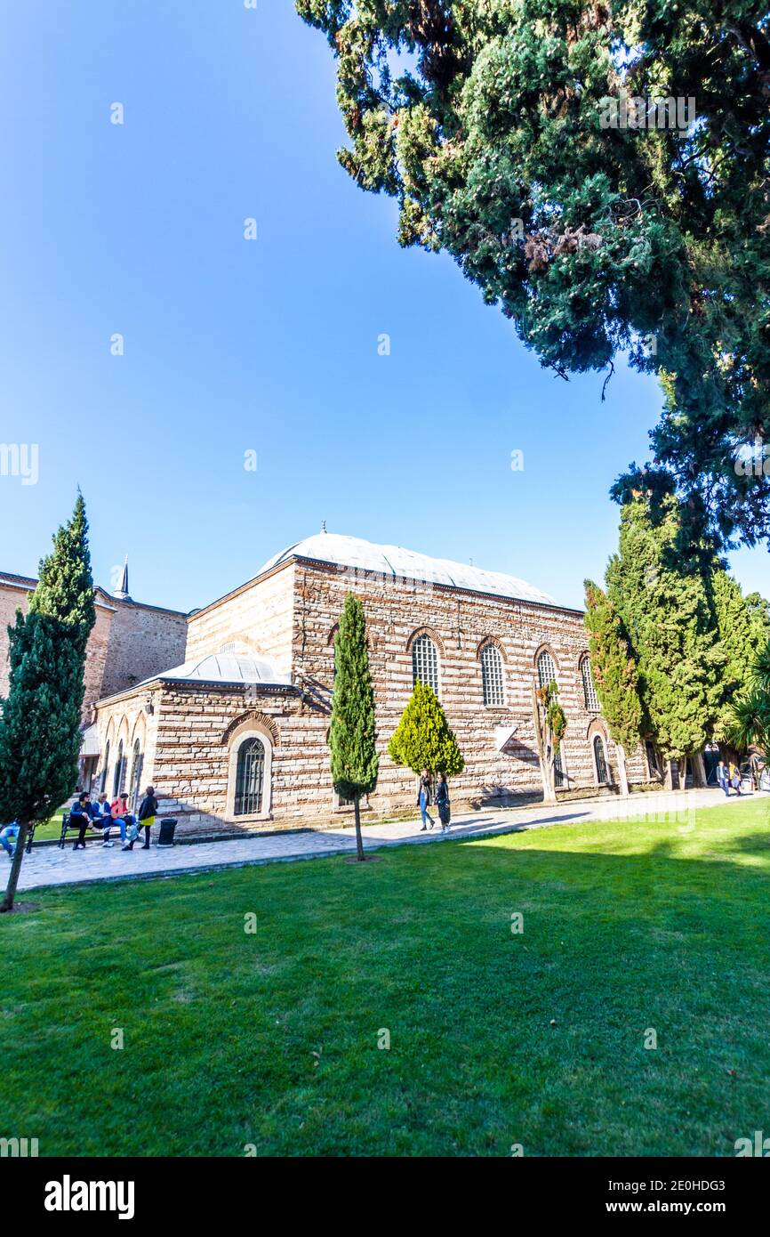 Istanbul, Turkey, Agalar Mosque at the Topkapi Palace Museum, copyspace at top on October 31 2019 in Istanbul, Turkey Stock Photo