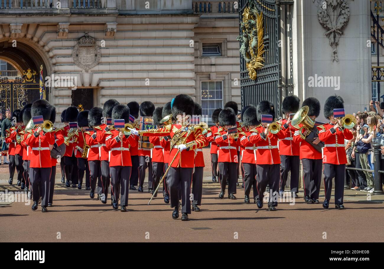 Band, Changing of the guards, Buckingham Palace, London, England, Grossbritannien Stock Photo
