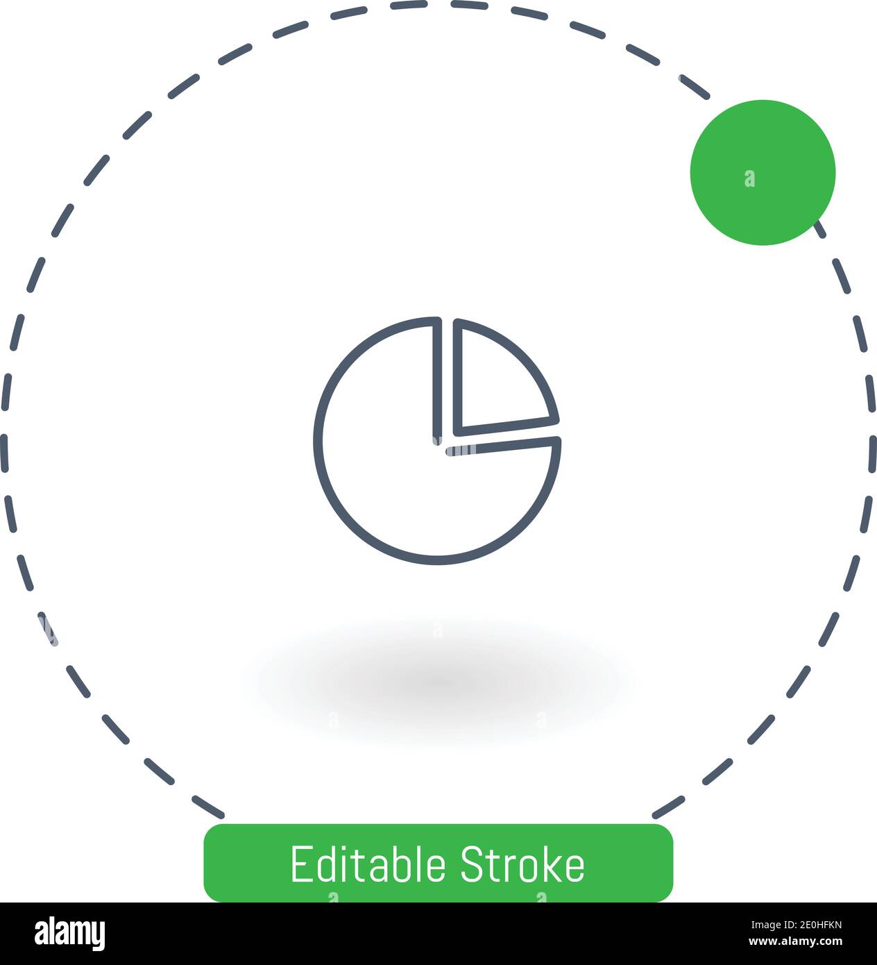 pie graph with pie slice vector icon editable stroke outline icons for web and mobile Stock Vector
