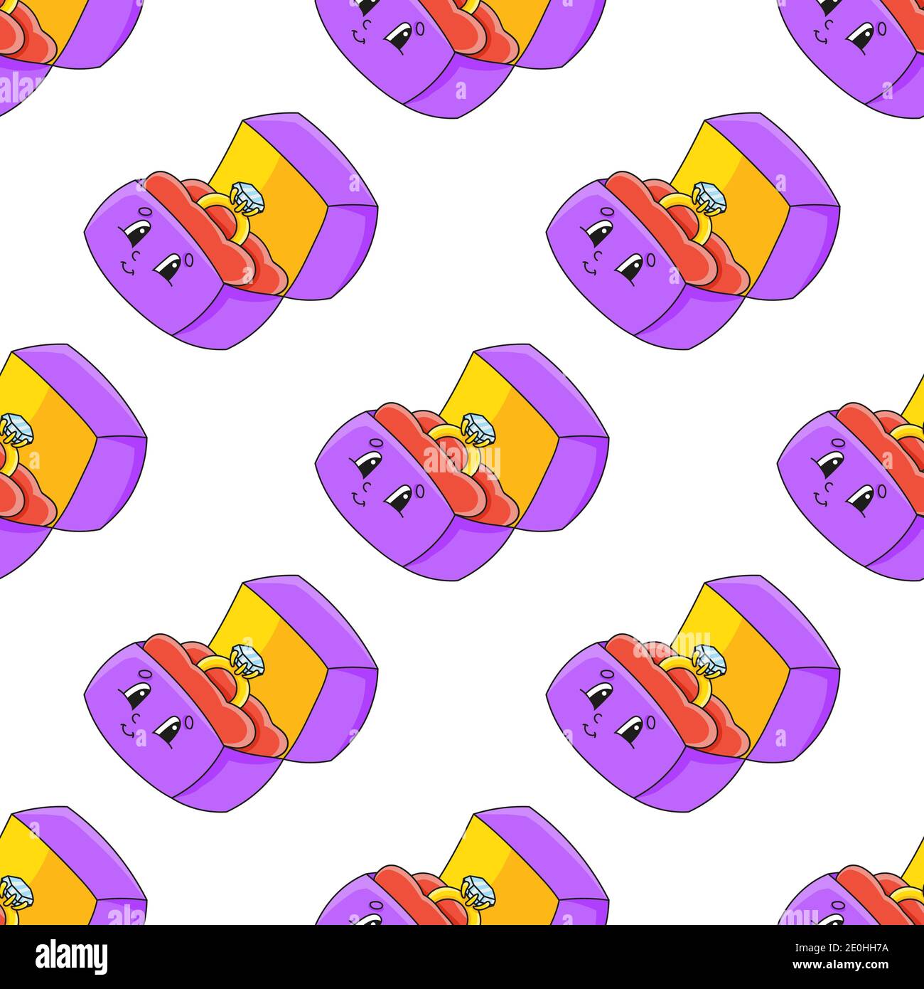 Colored seamless pattern. Cartoon style. Hand drawn. Vector ...