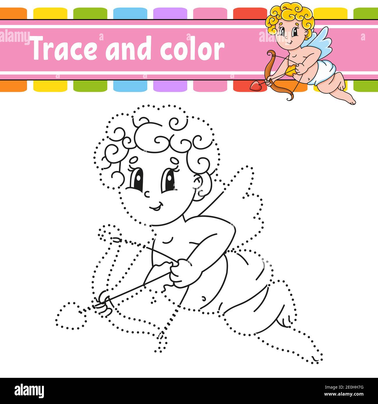 Trace and color. Coloring page for kids. Handwriting practice ...