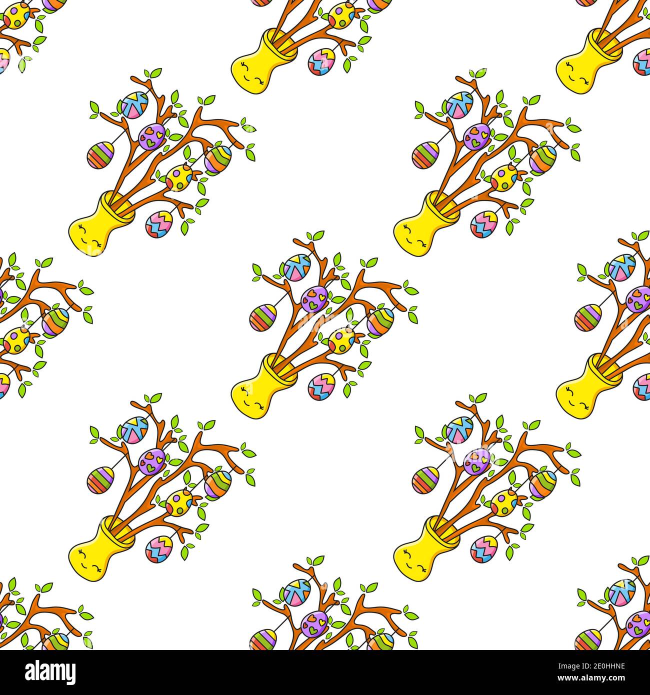 Colored seamless pattern. Cartoon style. Hand drawn. Vector ...