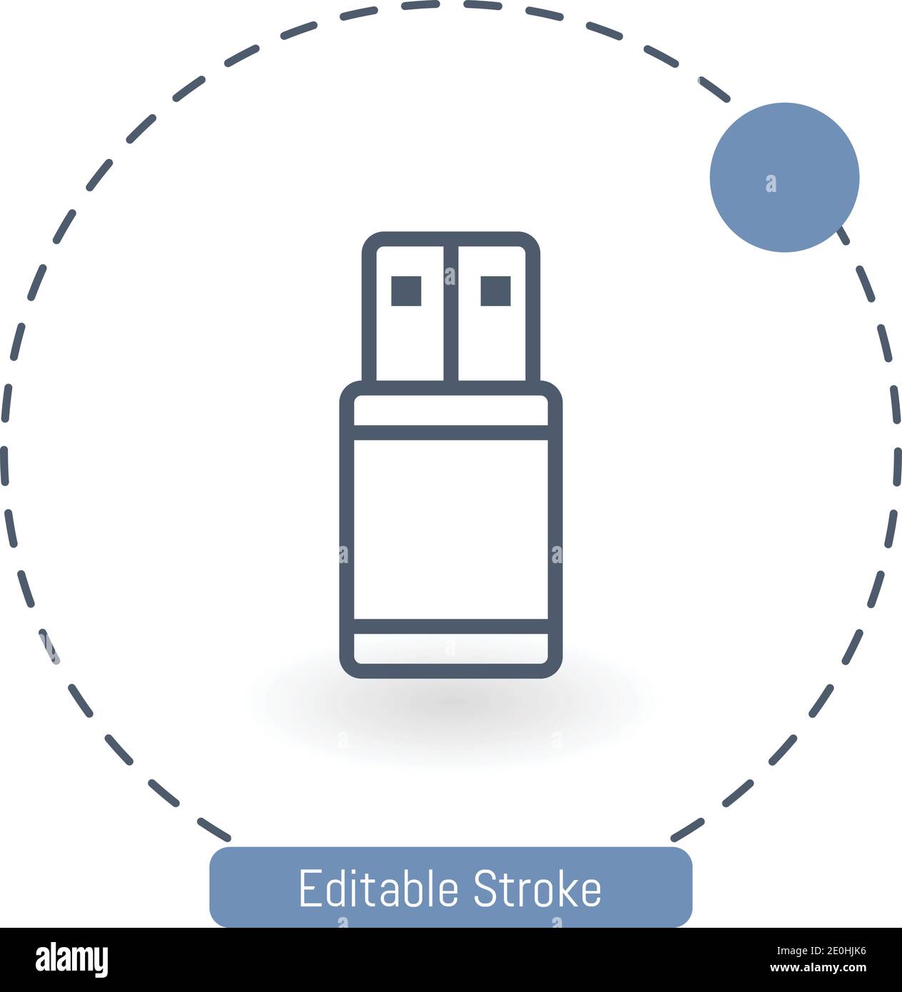 flash drive vector icon editable stroke outline icons for web and mobile Stock Vector