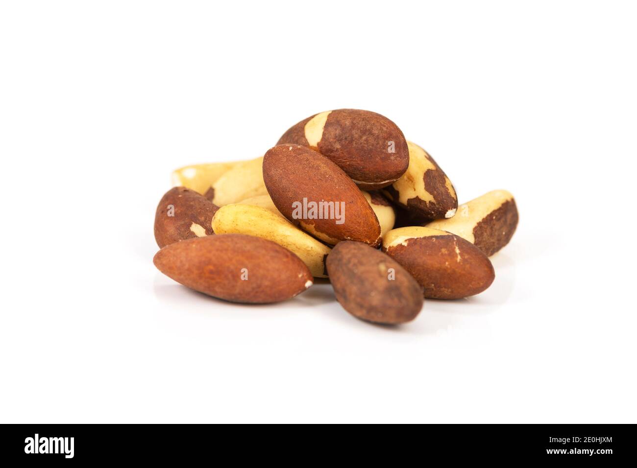 Brazil nut Bertholletia excelsa on a white background, isolated Stock ...