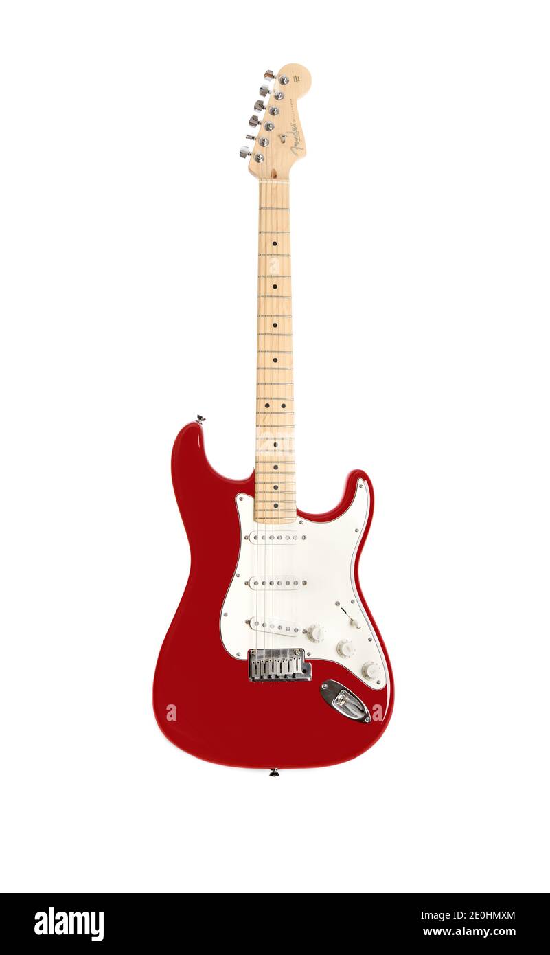 Strat - Fender Stratocaster electric guitar Stock Photo