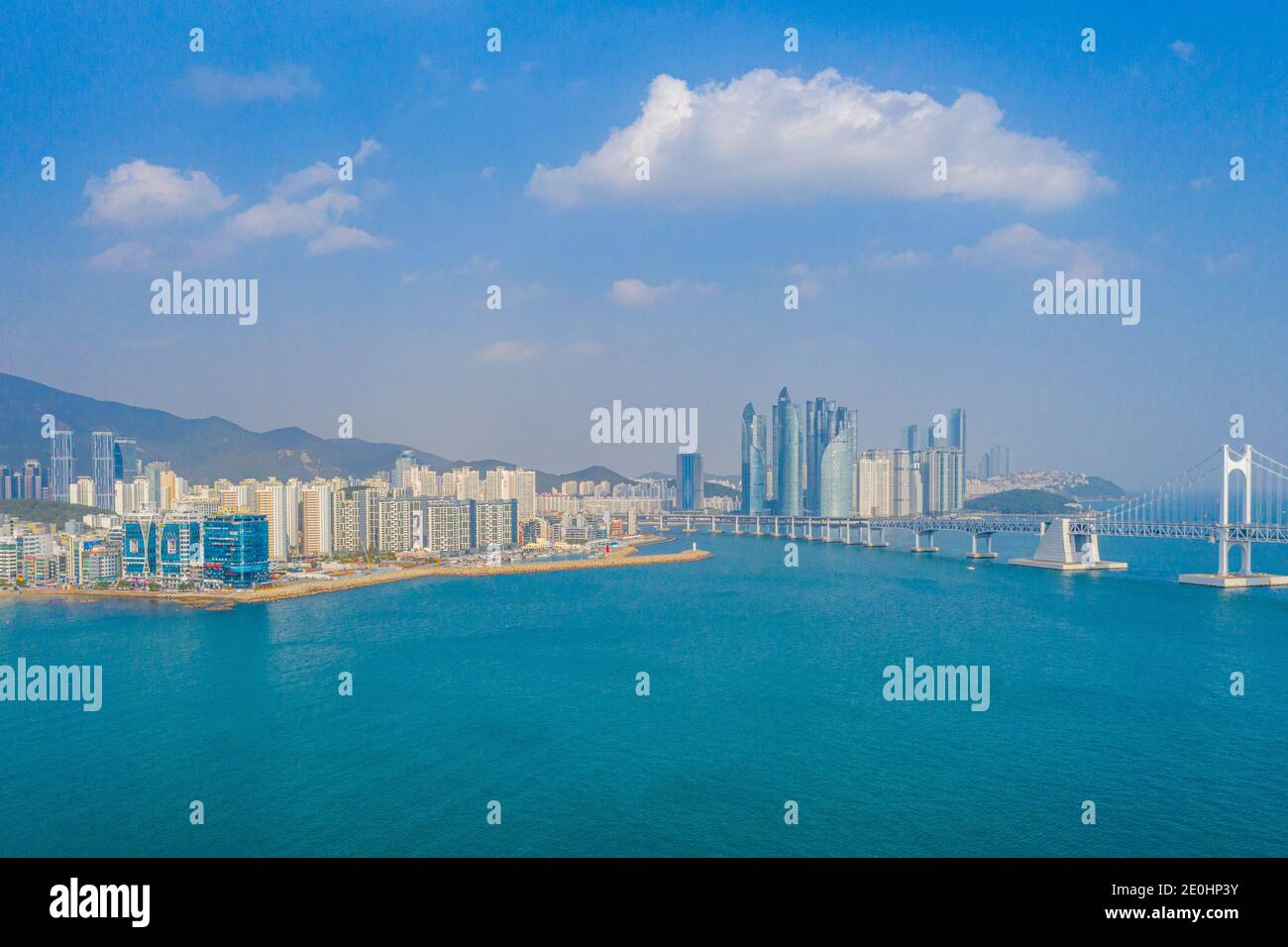 BUSAN, KOREA, OCTOBER 29, 2019: Aerial view of Neighborhood of ...