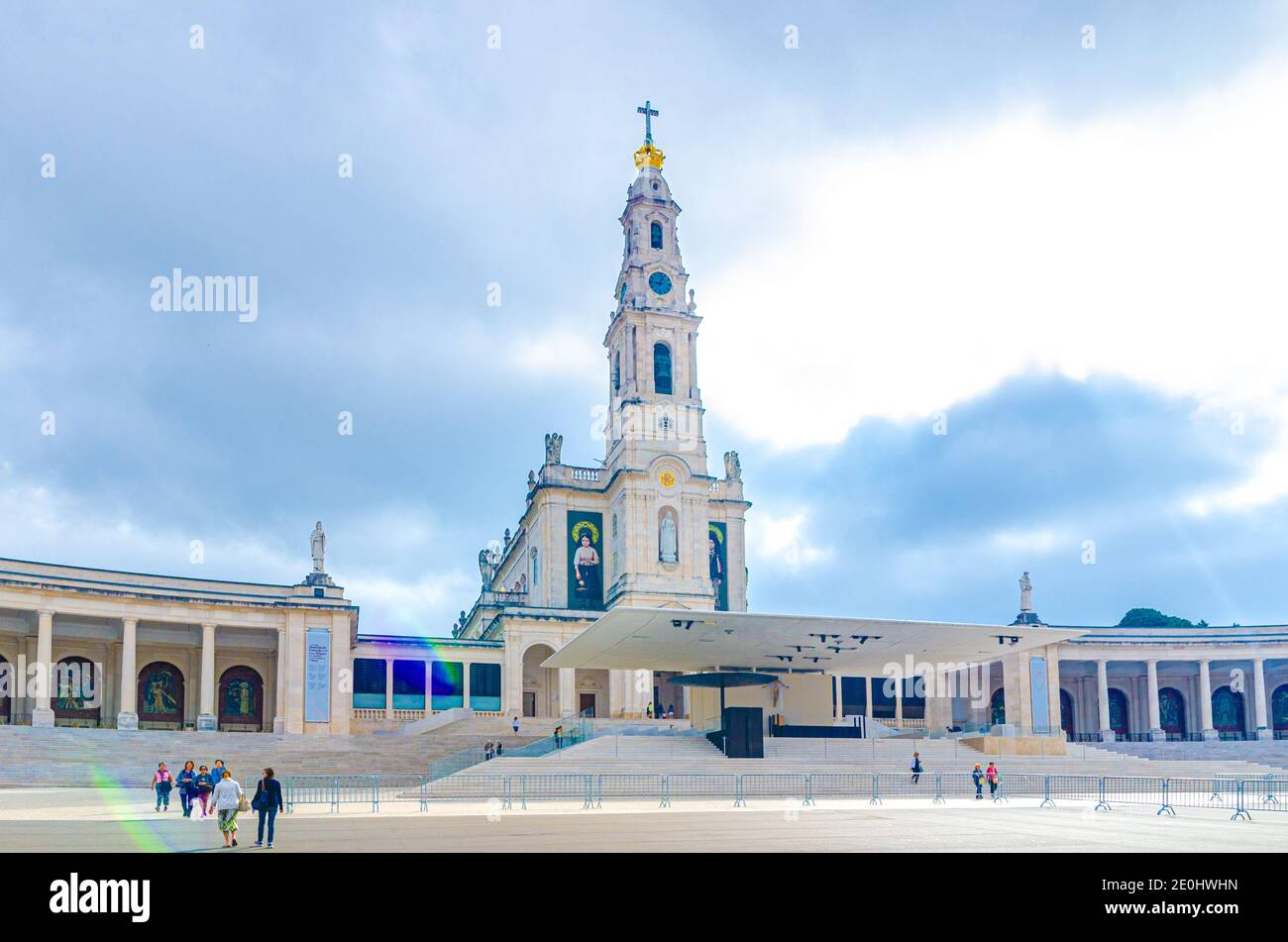 Fatima Tree Fatima, Portugal, June 22, 2017: Sanctuary of Our Lady of Fatima with ...