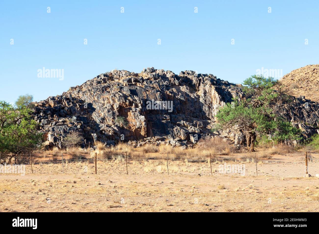 Unusual rock formation forming a Koppie in the Kalahari, Northern Cape ...