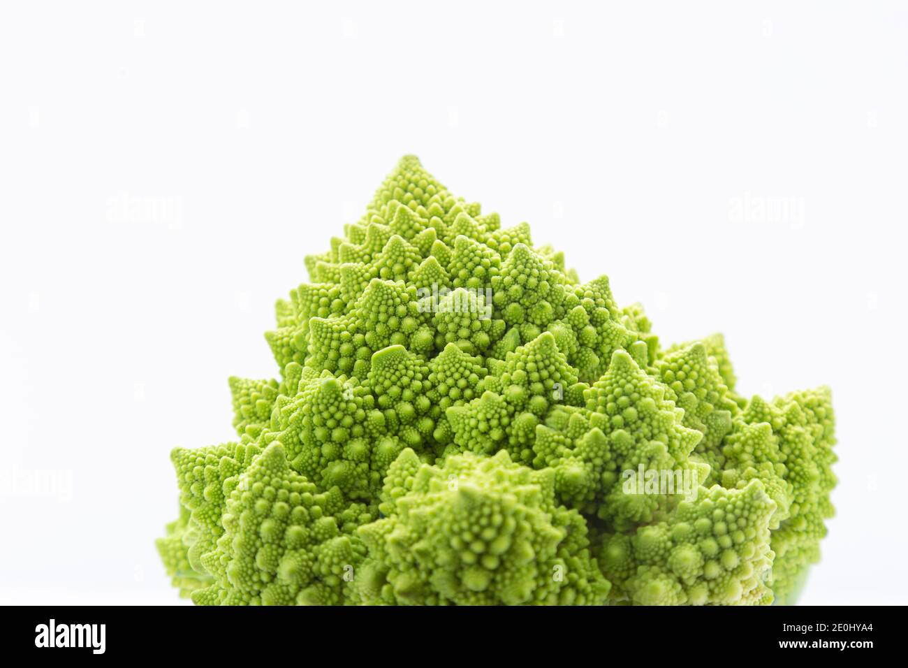 Romanesco broccoli isolated on white background. Stock Photo