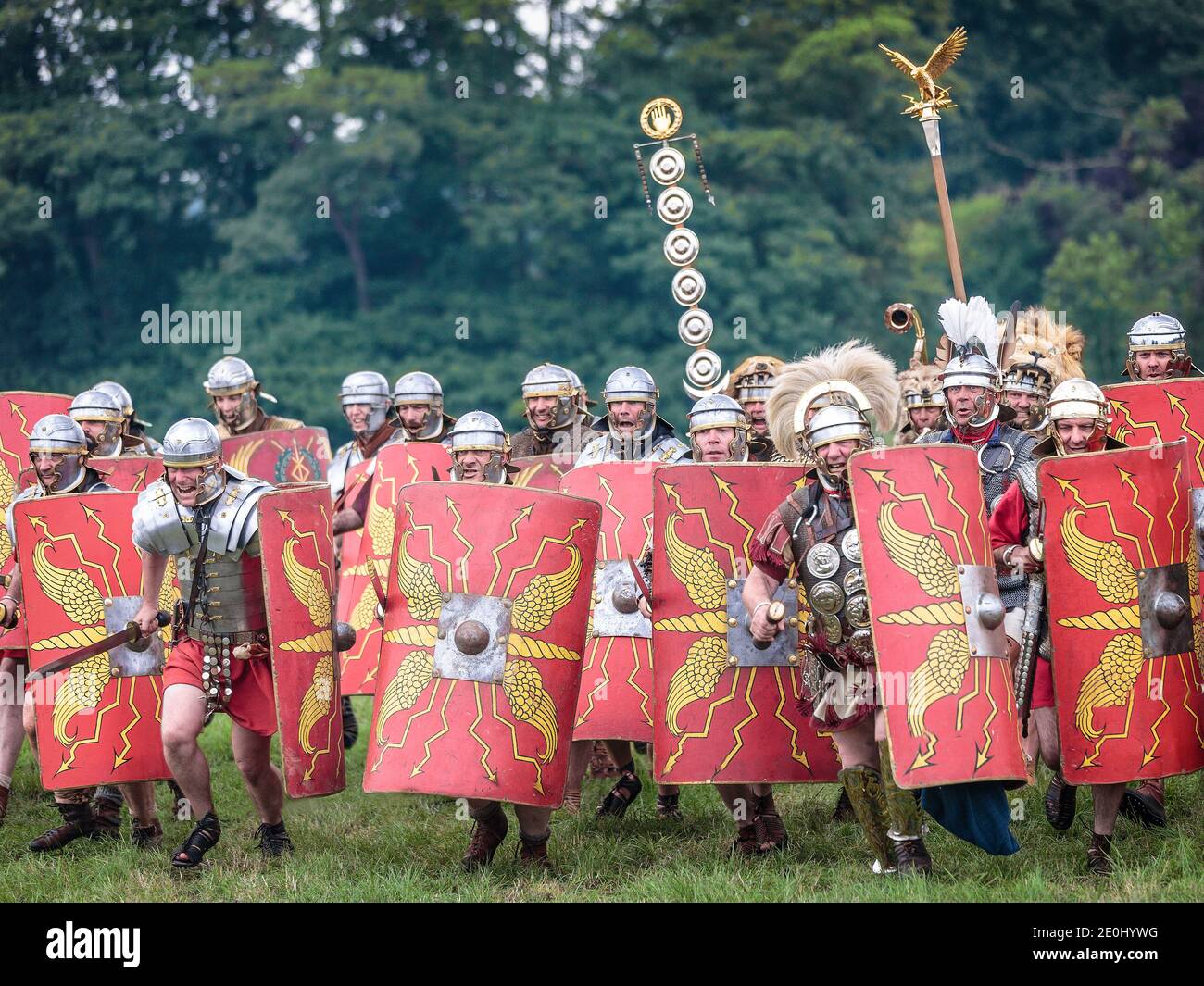 Roman re-enactors of The Ermine Street Guard Stock Photo - Alamy