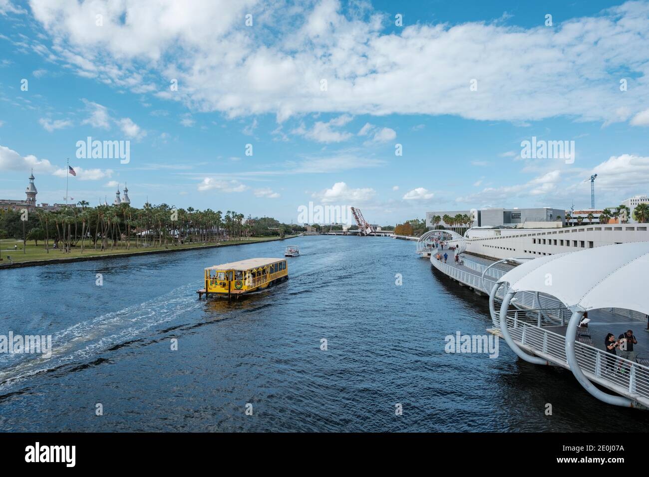 Tampa Riverwalk along Hillsborough River, Tampa, Florida Stock Photo