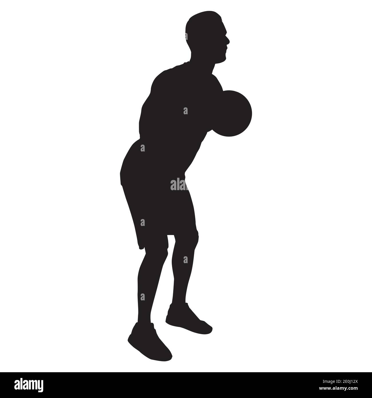 Professional basketball player silhouette shooting ball into the hoop