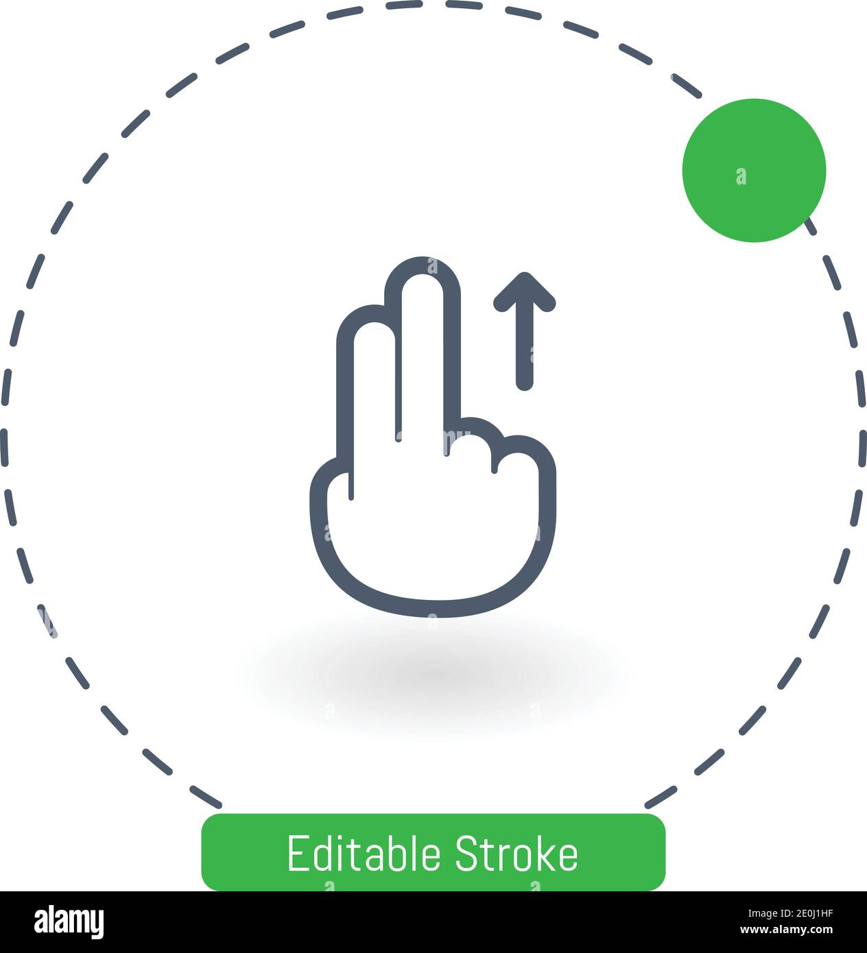 flick up vector icon editable stroke outline icons for web and mobile Stock Vector