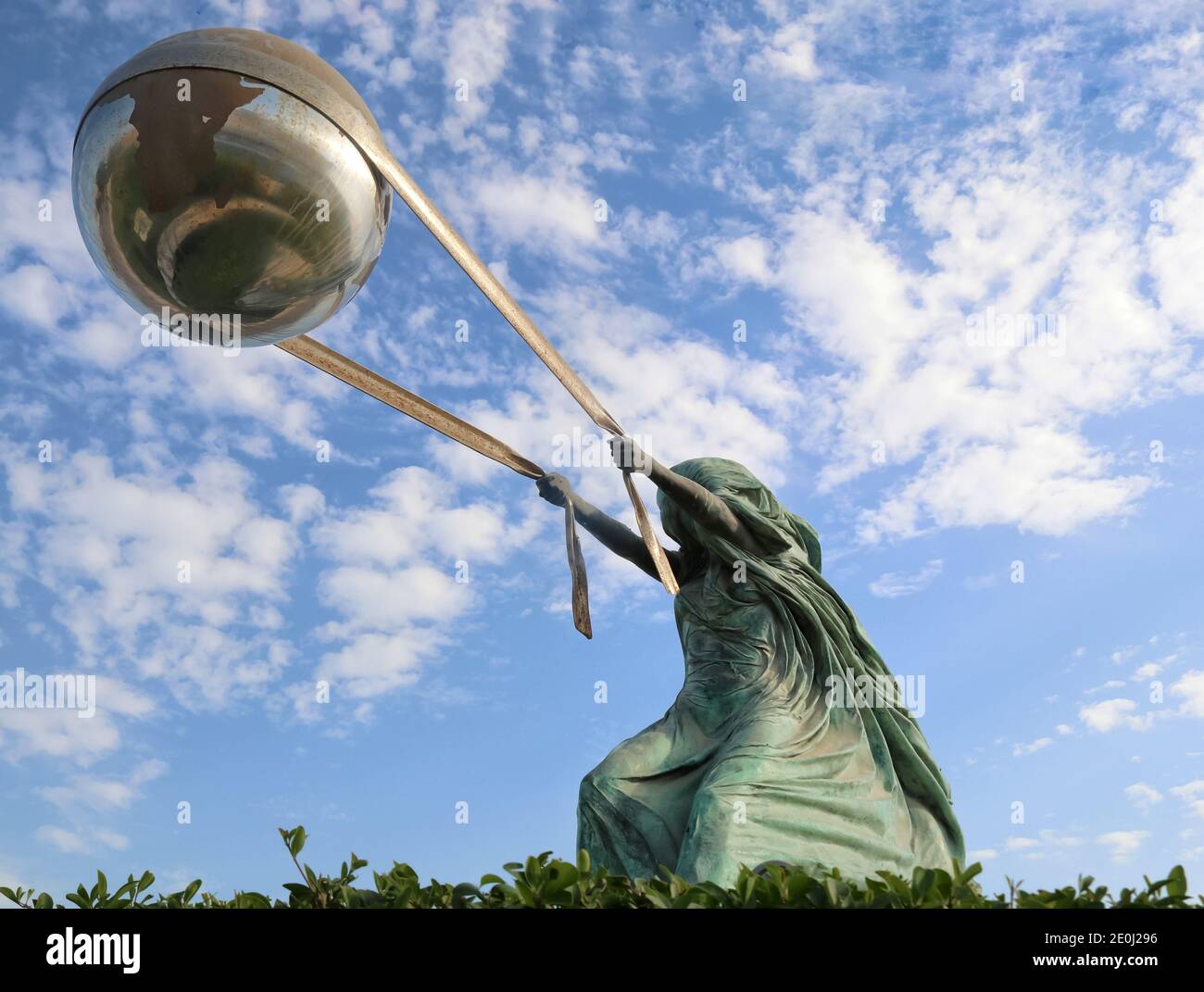 A bronze statue of ' Force of Nature - 2' in Katara Village in Doha, Qatar Stock Photo