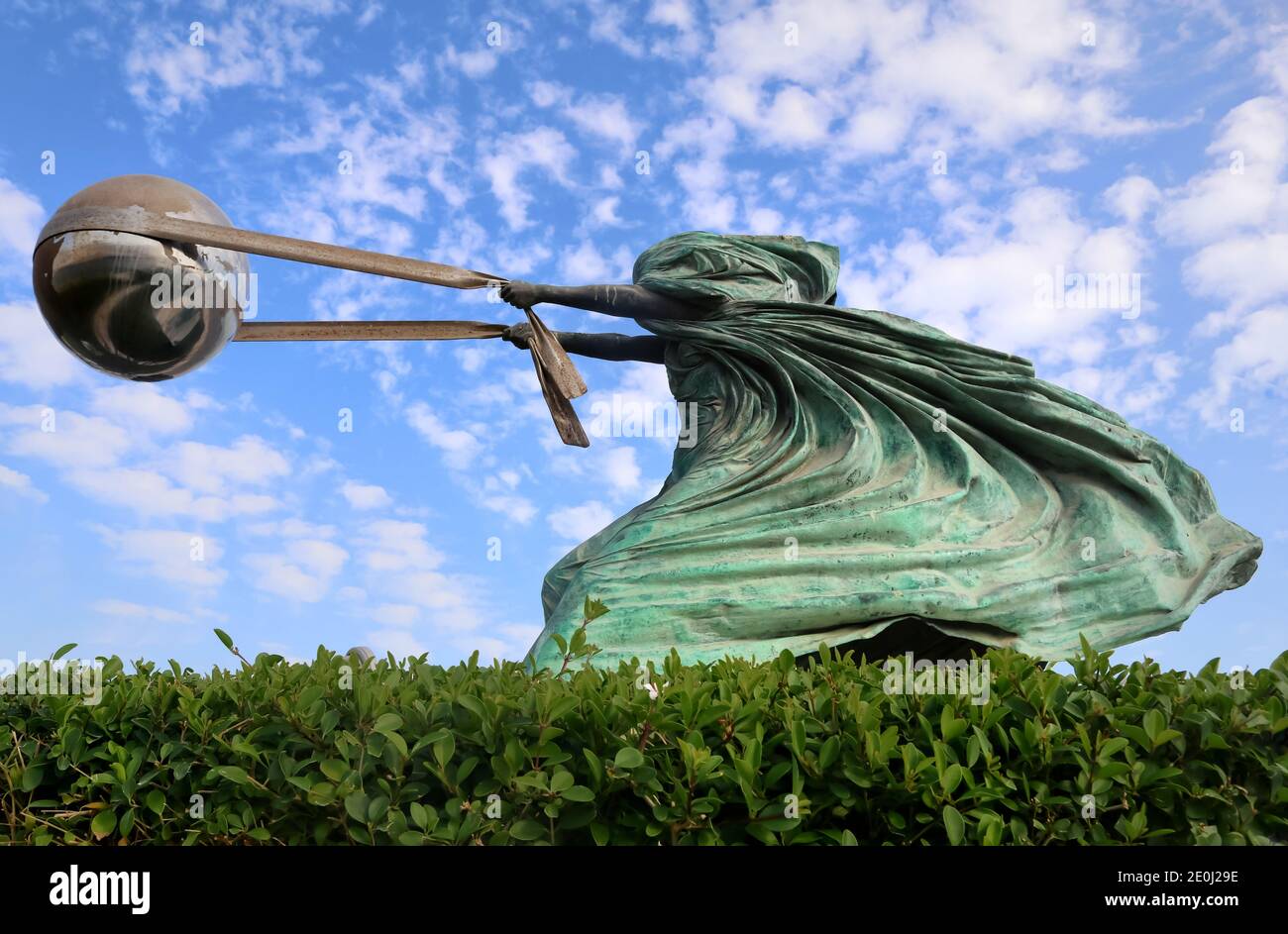 A bronze statue of ' Force of Nature - 2' in Katara Village in Doha, Qatar Stock Photo
