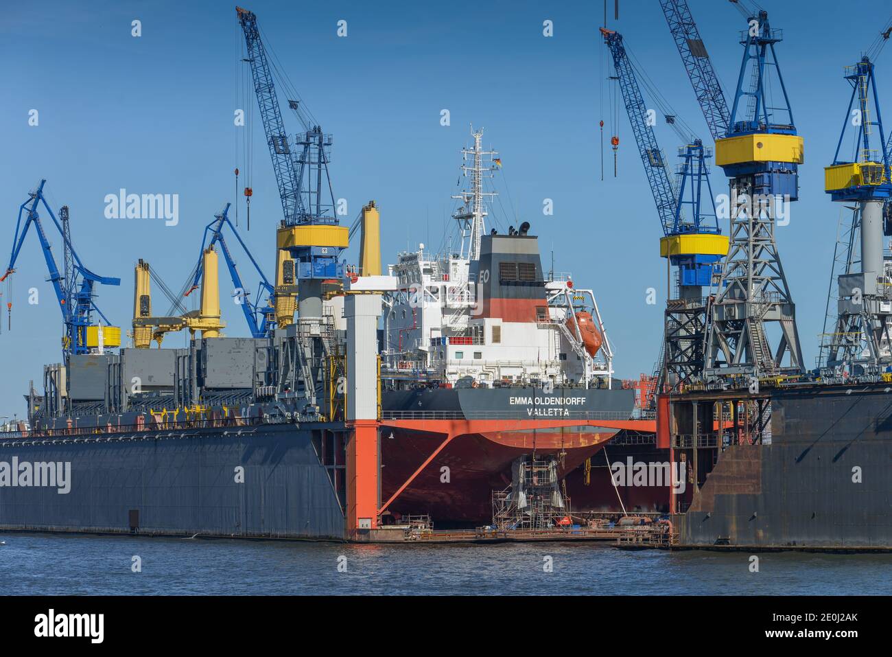 Trockendock, Schiffswerft Blohm + Voss, Steinwerder, Hamburg, Deutschland Stock Photo