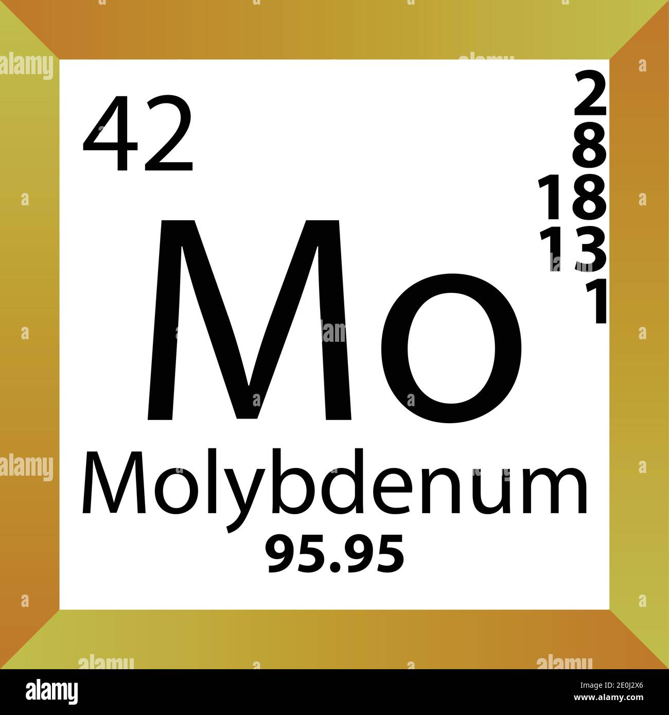 Mo Molybdenum Chemical Element Periodic Table. Single vector illustration,  colorful Icon with molar mass, electron conf. and atomic number Stock  Vector Image & Art - Alamy