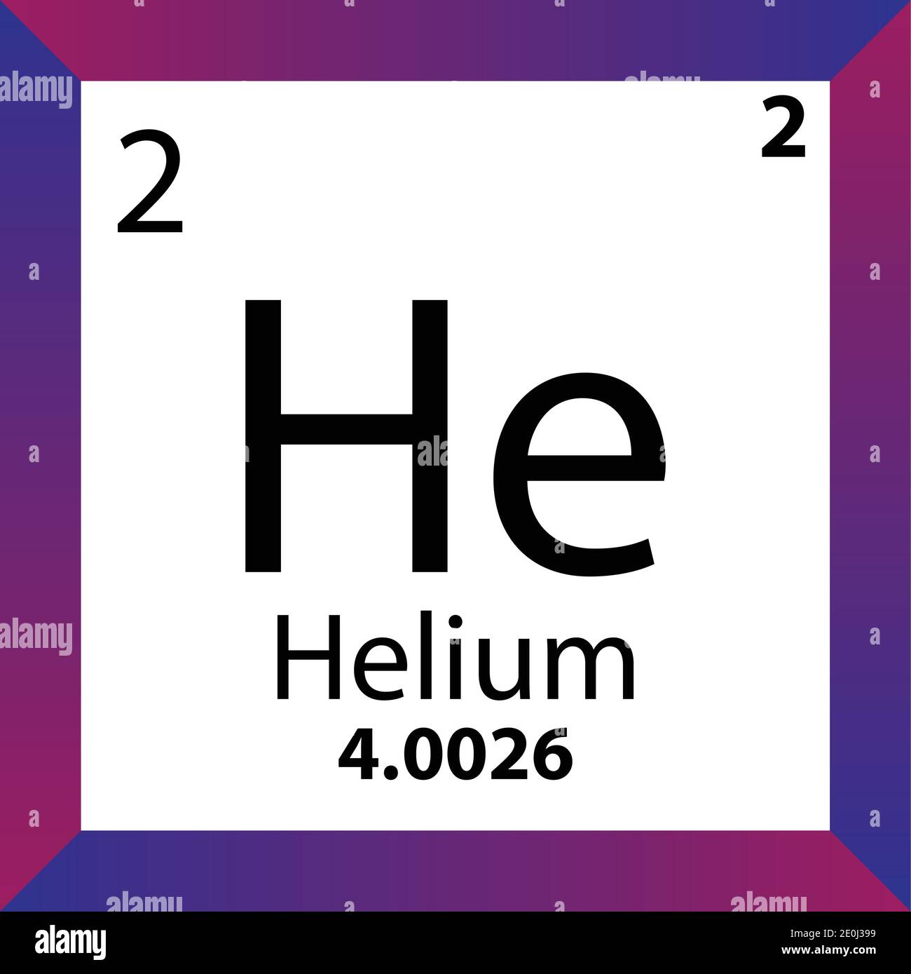 He Helium Chemical Element Periodic Table. Single vector illustration,  colorful Icon with molar mass, electron conf. and atomic number Stock  Vector Image & Art - Alamy