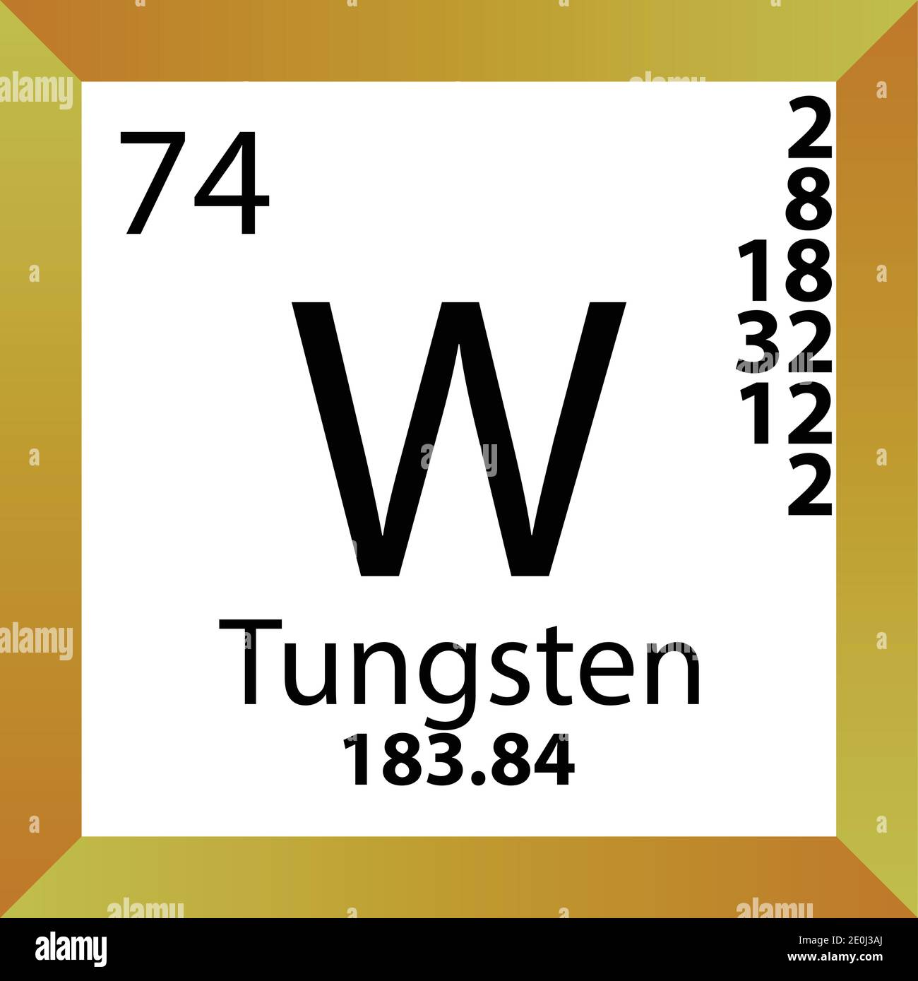 W Tungsten Chemical Element Periodic Table. Single vector illustration,  colorful Icon with molar mass, electron conf. and atomic number Stock  Vector Image & Art - Alamy