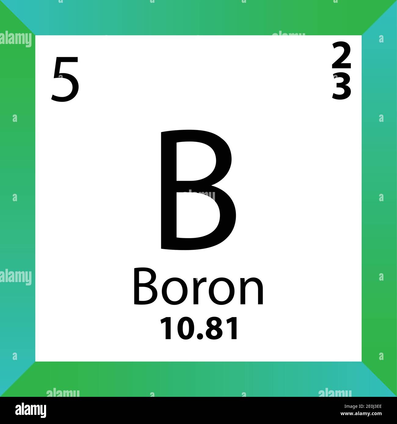 B Boron Chemical Element Periodic Table. Single vector illustration,  colorful Icon with molar mass, electron conf. and atomic number Stock  Vector Image & Art - Alamy