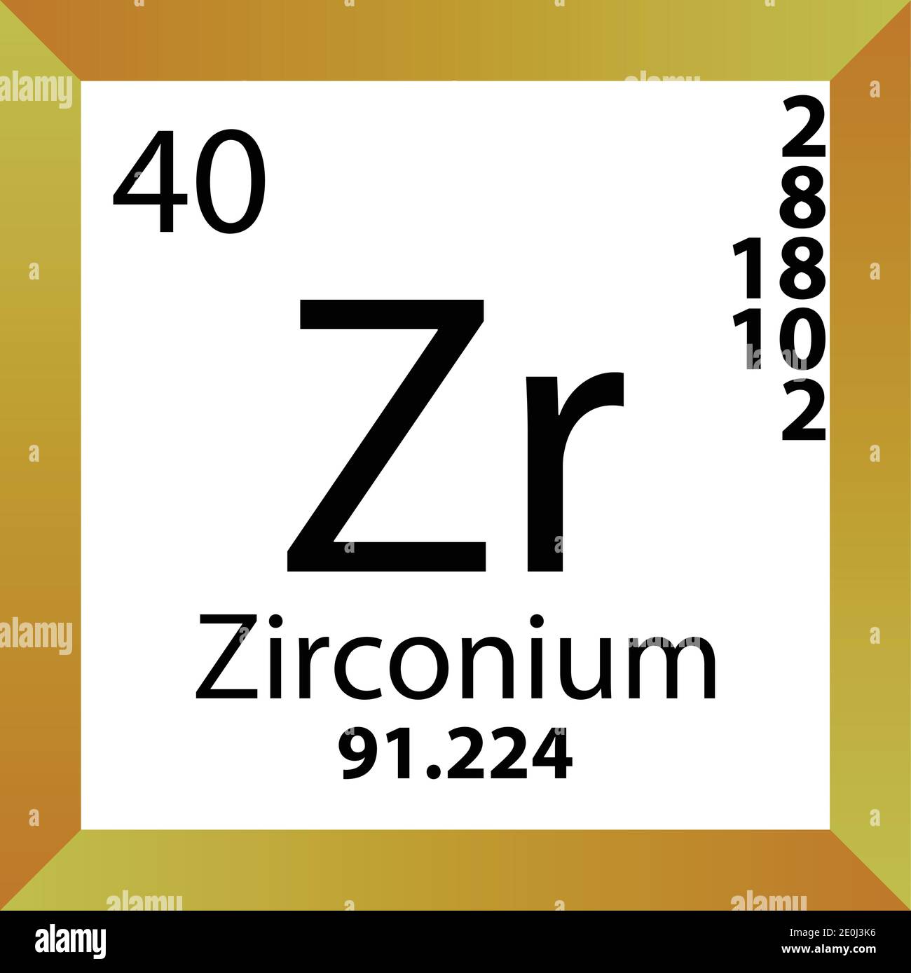 Zr Zirconium Chemical Element Periodic Table. Single vector illustration,  colorful Icon with molar mass, electron conf. and atomic number Stock  Vector Image & Art - Alamy