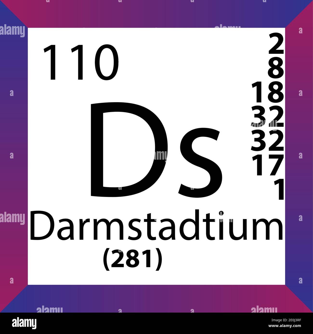 Ds Darmstadtium Chemical Element Periodic Table. Single vector illustration, colorful Icon with molar mass, electron conf. and atomic number Stock Vector Image & Art - Alamy