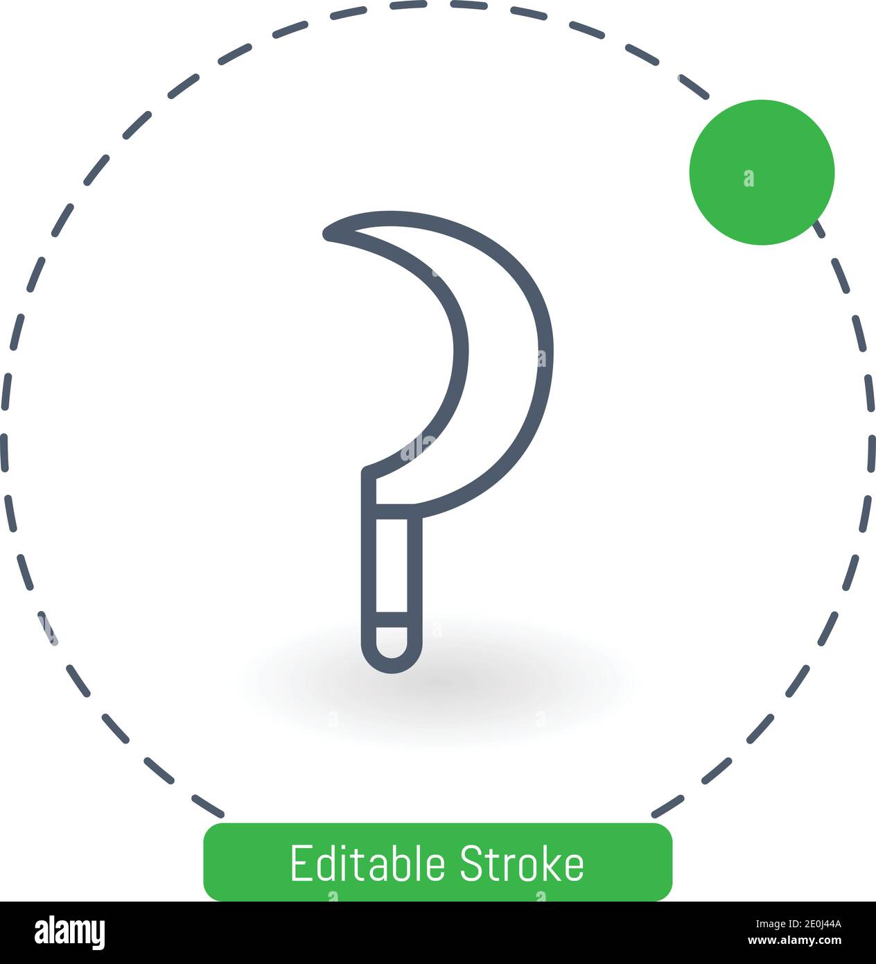 Sickle vector icon editable stroke outline icons for web and mobile Stock Vector
