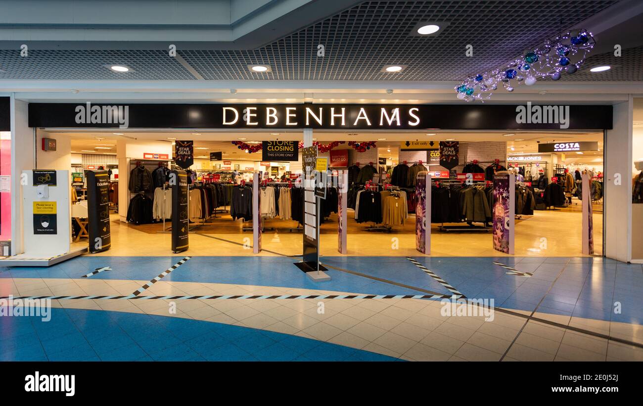 Debenhams store Preston, Lancashire. Due to close down after going into administration. Stock Photo
