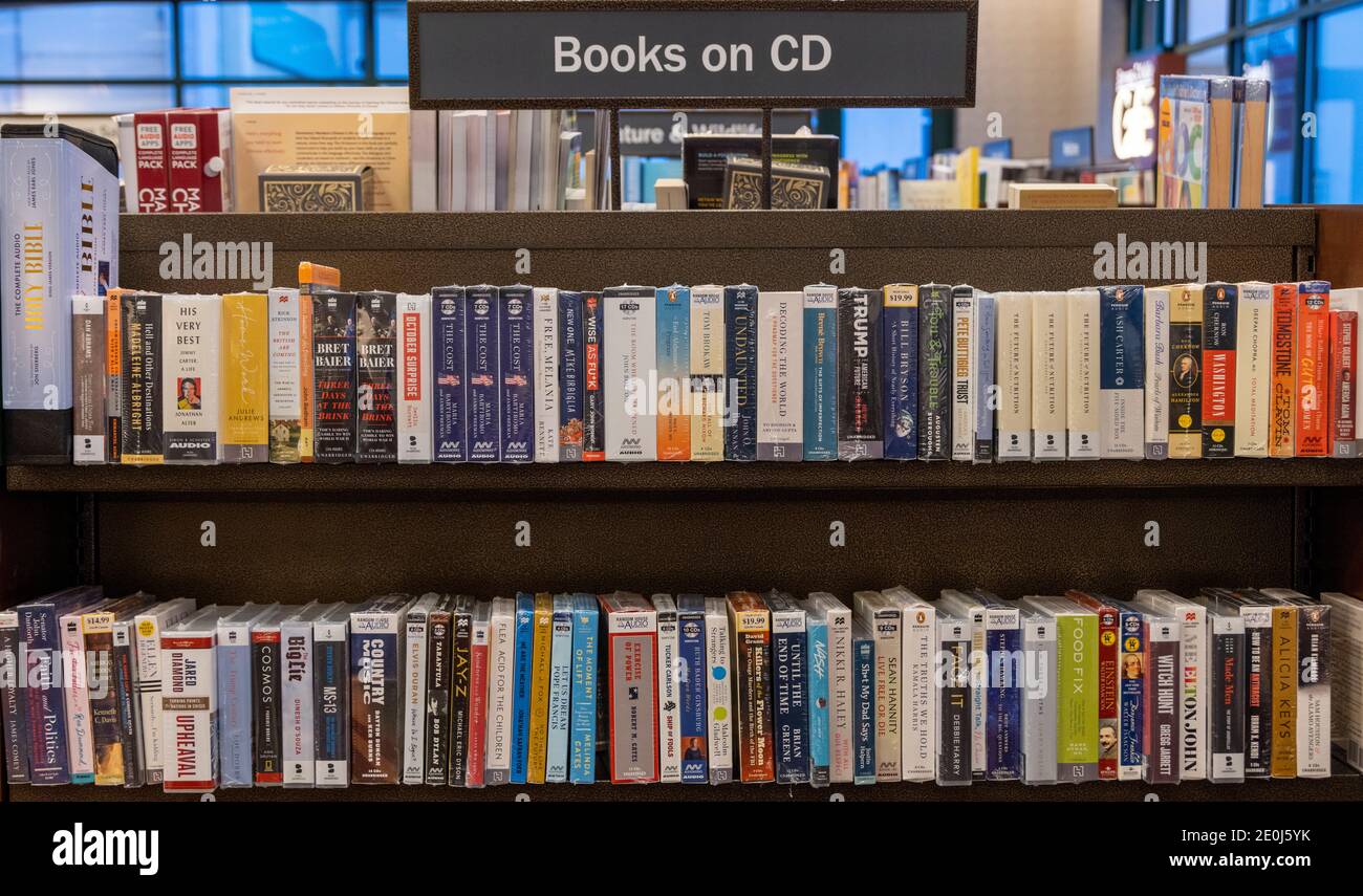 books on CD on sale, Barnes and Noble, USA Stock Photo