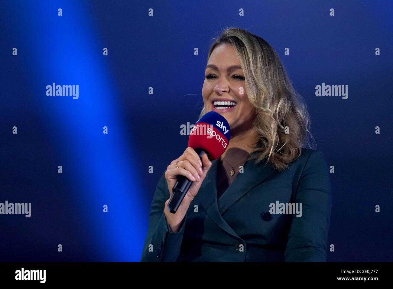 Sky sports presenter Laura during day fourteen of the William World Darts Championship at Alexandra Palace, London Stock Photo - Alamy