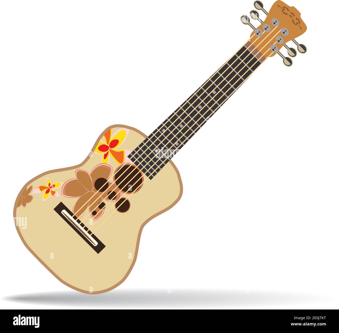 Vector illustration of hawaiian guitar ukulele isolated on white