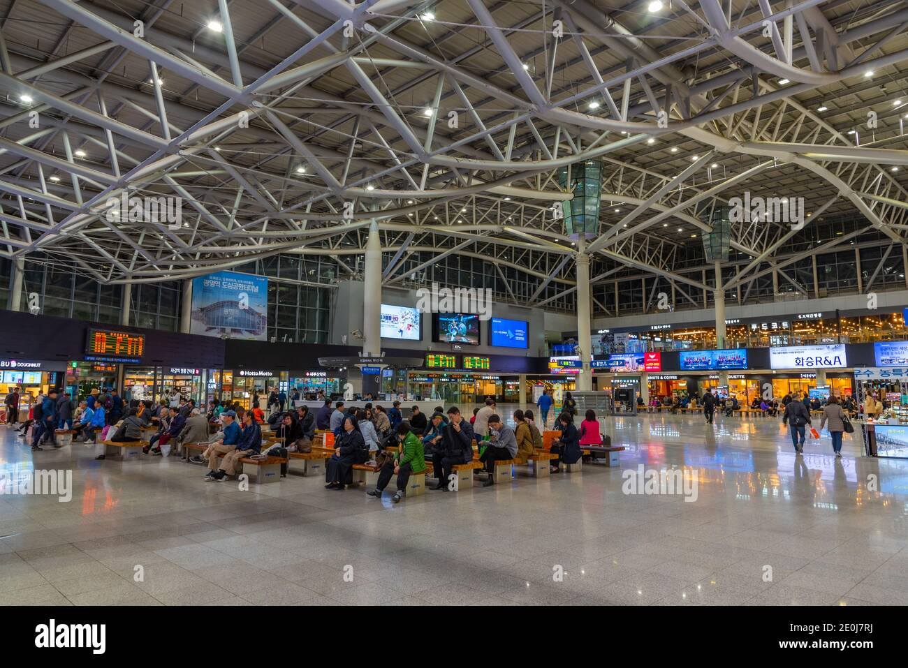 BUSAN, KOREA,OCTOBER 30, 2019: Interior of Busan train station, Republic of Korea Stock Photo